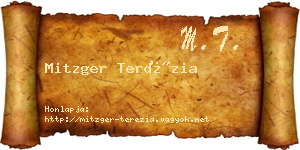 Mitzger Terézia névjegykártya